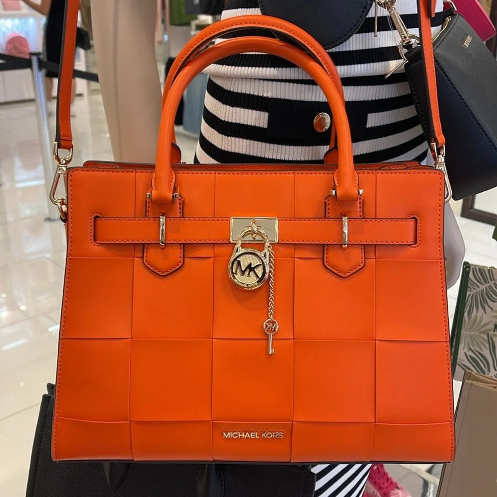 MICHAEL KORS HAMILTON MEDIUM SATCHEL 
 COLOR: POPPY 
NWT - Picture 14 of 16